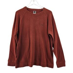 North Face Crew Neck Sweater Men Large Burnt Orange Wool Cotton Gorpcore Outdoor